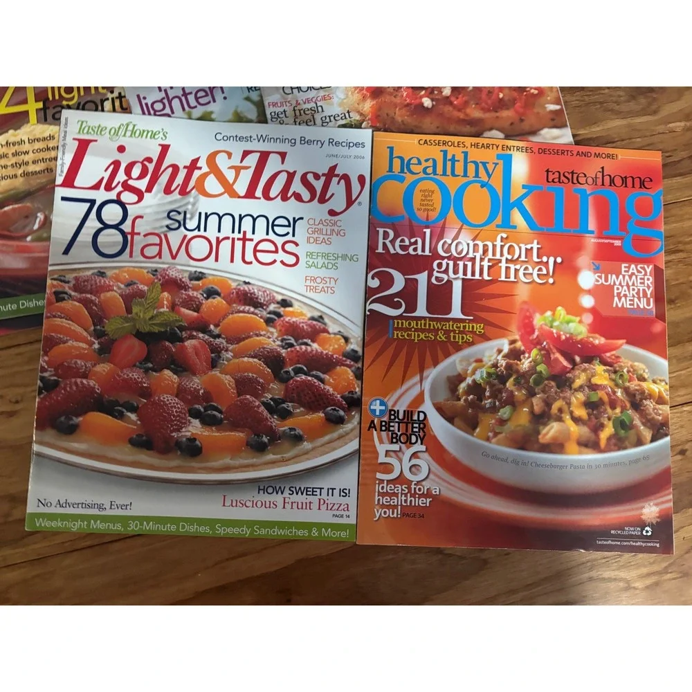 Taste of Home Healthy Cooking Light‎ & Tasty Magazine Lot 18 Issues 2004-2009